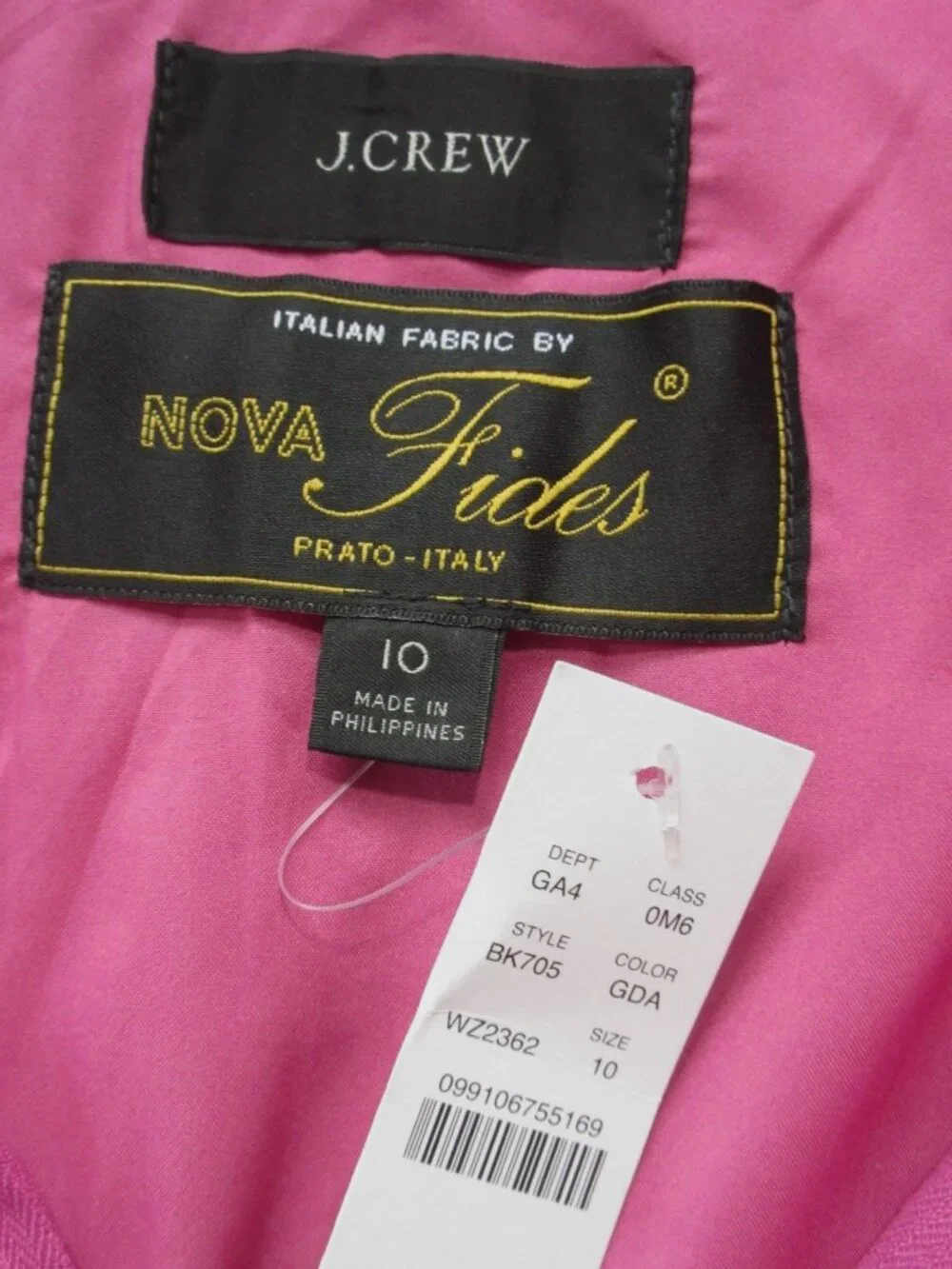 NWT J.Crew Collared Belted Sheath in Garden Dahlia Italian City Wool Dress 10